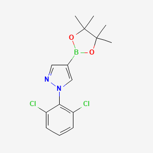 molecular formula C15H17BCl2N2O2 B6330399 1-(2,6-Dichlorophenyl)pyrazole-4-boronic acid, pinacol ester CAS No. 2096338-01-9