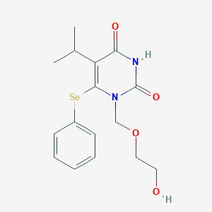 2,4(1H,3H)-Pyrimidinedione, 1-((2-hydroxyethoxy)methyl)-5-(1-methylethyl)-6-(phenylseleno)-