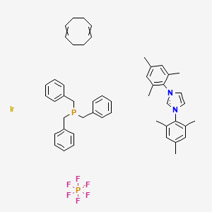 molecular formula C50H57F6IrN2P2- B6330680 Tribenzylphosphine(1,5-cyclooctadiene)[1,3-bis(2,4,6-trimethylphenyl)imidazol-2-ylidene]iridium(I) hexafluorophosphate CAS No. 1019853-01-0