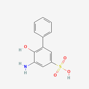 molecular formula C12H11NO4S B6330850 5-Amino-6-hydroxy-biphenyl-3-sulfonic acid CAS No. 854751-71-6