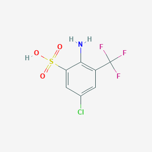 molecular formula C7H5ClF3NO3S B6330896 2-Amino-5-chloro-3-(trifluoromethyl)benzenesulfonic acid CAS No. 434-26-4