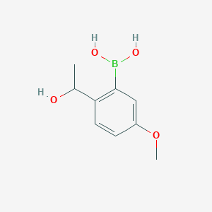 molecular formula C9H13BO4 B6330907 2-(1-Hydroxyethyl)-5-methoxyphenylboronic acid;  96% CAS No. 2096332-52-2