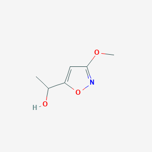 molecular formula C6H9NO3 B6330948 1-(3-Methoxyisoxazol-5-yl)ethan-1-ol, 90% CAS No. 105175-06-2