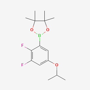 molecular formula C15H21BF2O3 B6330953 2,3-Difluoro-5-isopropoxyphenylboronic acid, pinacol ester;  95% CAS No. 2096331-33-6
