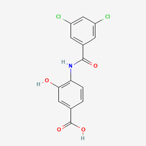 molecular formula C14H9Cl2NO4 B6331113 4-[(3,5-Dichlorobenzoyl)amino]-3-hydroxybenzoic acid CAS No. 1184581-58-5
