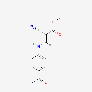 molecular formula C14H14N2O3 B6331129 ethyl 3-[(4-acetylphenyl)amino]-2-cyanoprop-2-enoate CAS No. 58651-54-0