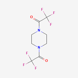 molecular formula C8H8F6N2O2 B6331294 1,4-Bis(trifluoroacetyl)piperazine CAS No. 6345-81-9