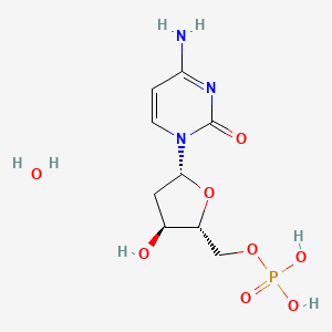 molecular formula C9H16N3O8P B6331450 ((2R,3S,5R)-5-(4-Amino-2-oxopyrimidin-1(2H)-yl)-3-hydroxytetrahydrofuran-2-yl)methyl dihydrogen phosphate hydrate CAS No. 32061-52-2