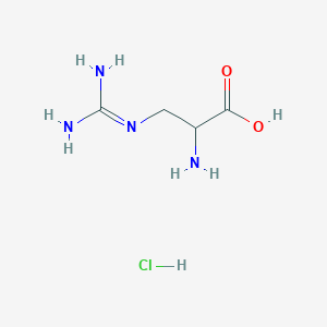 molecular formula C4H11ClN4O2 B6331579 3-{[Amino(imino)methyl]amino}alanine hydrochloride (H-Ala(Guanidino)-OH.HCl) CAS No. 1246276-62-9