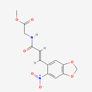 molecular formula C13H12N2O7 B6331659 Methyl 2-(3-(6-nitrobenzo[3,4-d]1,3-dioxolen-5-yl)prop-2-enoylamino)acetate CAS No. 820977-00-2