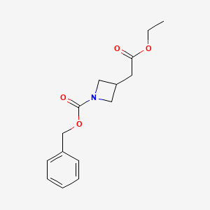 molecular formula C15H19NO4 B6331855 Benzyl 3-(2-ethoxy-2-oxoethyl)azetidine-1-carboxylate CAS No. 319470-11-6