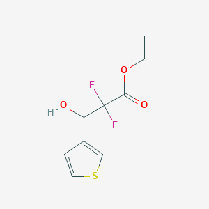 molecular formula C9H10F2O3S B6332013 ETHYL 2,2-DIFLUORO-3-HYDROXY-3-(THIOPHEN-3-YL)PROPANOATE CAS No. 883458-67-1