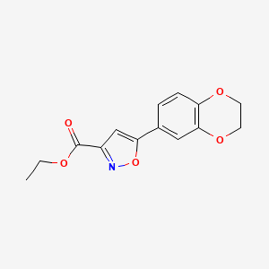 molecular formula C14H13NO5 B6332088 Ethyl 5-(2,3-dihydrobenzo[b][1,4]dioxin-7-yl)isoxazole-3-carboxylate CAS No. 925007-02-9