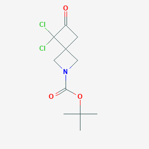 molecular formula C11H15Cl2NO3 B6332109 tert-Butyl 5,5-dichloro-6-oxo-2-azaspiro[3.3]heptane-2-carboxylate CAS No. 1239320-10-5