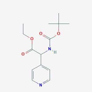 molecular formula C14H20N2O4 B6332194 Ethyl 2-((tert-butoxycarbonyl)amino)-2-(pyridin-4-yl)acetate CAS No. 313490-99-2