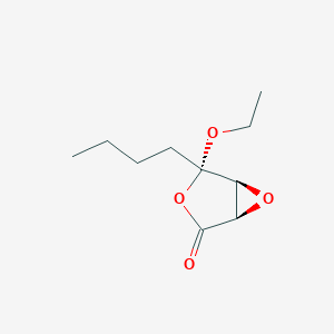 molecular formula C10H16O4 B063322 3,6-Dioxabicyclo[3.1.0]hexan-2-one,4-butyl-4-ethoxy-,[1R-(1alpha,4alpha,5alpha)]-(9CI) CAS No. 169396-06-9