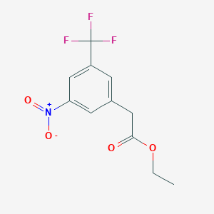 molecular formula C11H10F3NO4 B6332725 Ethyl 3-nitro-5-(trifluoromethyl)phenylacetate CAS No. 400648-74-0