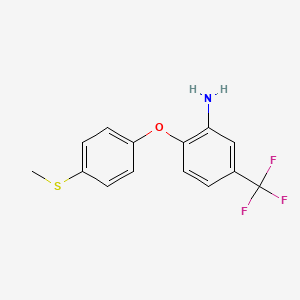molecular formula C14H12F3NOS B6332937 2-[4-(Methylthio)phenoxy]-5-(trifluoromethyl)aniline CAS No. 1357625-67-2