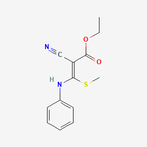 molecular formula C13H14N2O2S B6333079 ethyl 2-cyano-3-(methylsulfanyl)-3-(phenylamino)prop-2-enoate CAS No. 107427-86-1