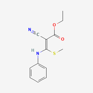 Ethyl 2-nitrilo-3-methylthio-3-(phenylamino)prop-2-enoate