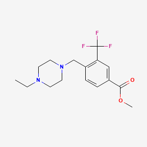 molecular formula C16H21F3N2O2 B6333206 Methyl 4-((4-ethylpiperazin-1-yl)methyl)-3-(trifluoromethyl)benzoate CAS No. 896160-79-5