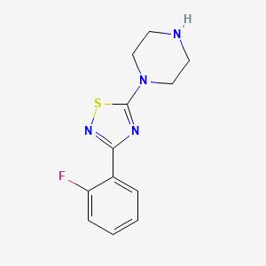 molecular formula C12H13FN4S B6333264 1-[3-(2-Fluorophenyl)-1,2,4-thiadiazol-5-yl]piperazine CAS No. 887625-43-6