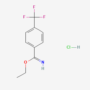 molecular formula C10H11ClF3NO B6333281 Ethyl 4-(trifluoromethyl)benzene-1-carboximidate hydrochloride CAS No. 15816-25-8