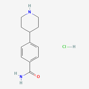 molecular formula C12H17ClN2O B6333302 4-(哌啶-4-基)苯甲酰胺盐酸盐 CAS No. 2244085-33-2