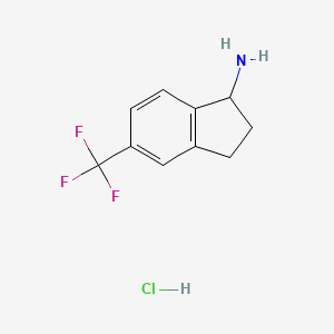 molecular formula C10H11ClF3N B6333317 5-(Trifluoromethyl)-2,3-dihydro-1H-inden-1-amine hydrochloride CAS No. 936220-73-4