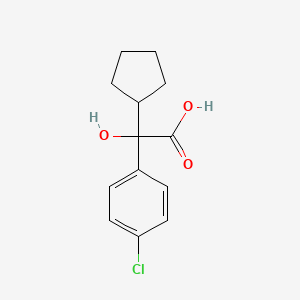 molecular formula C13H15ClO3 B6333321 2-(4-Chlorophenyl)-2-cyclopentyl-2-hydroxyacetic acid CAS No. 92021-41-5