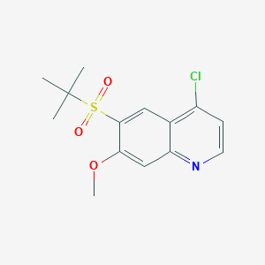 molecular formula C14H16ClNO3S B6333556 6-(Tert-butylsulfonyl)-4-chloro-7-methoxyquinoline CAS No. 1398054-55-1