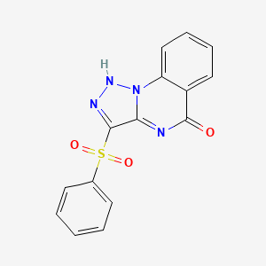 molecular formula C15H10N4O3S B6333646 3-(phenylsulfonyl)[1,2,3]triazolo[1,5-a]quinazolin-5(4H)-one CAS No. 865657-31-4