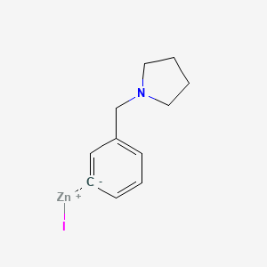 molecular formula C11H14INZn B6333750 3-[(1-Pyrrolidino)methyl]phenylzinc iodide 0.5 M in Tetrahydrofuran CAS No. 1142274-42-7