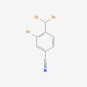 molecular formula C8H4Br3N B6334047 3-Bromo-4-(dibromomethyl)benzonitrile CAS No. 1381846-22-5