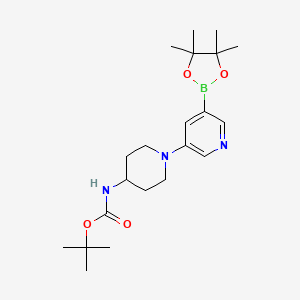 molecular formula C21H34BN3O4 B6334051 tert-Butyl n-(1-[5-(4,4,5,5-tetramethyl-1,3,2-dioxaborolan-2-yl)pyridin-3-yl]piperidin-4-yl)carbamate CAS No. 1353878-38-2