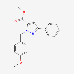 molecular formula C19H18N2O3 B6334101 Methyl 1-(4-methoxybenzyl)-3-phenyl-1H-pyrazole-5-carboxylate CAS No. 187344-21-4