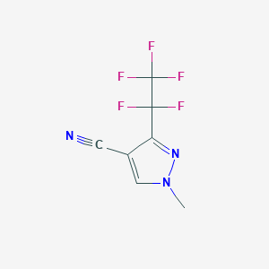 1-Methyl-3-(pentafluoroethyl)-1H-pyrazole-4-carbonitrile, 97%