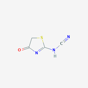 molecular formula C4H3N3OS B063344 2-(Cyanoimino)thiazolidine-4-one CAS No. 176529-83-2