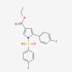 molecular formula C19H15F2NO4S B6335034 1-(4-Fluoro-benzenesulfonyl)-5-(4-fluoro-phenyl)-1H-pyrrole-3-carboxylic acid ethyl ester, 95% CAS No. 881673-56-9