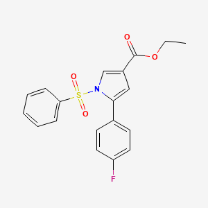 molecular formula C19H16FNO4S B6335038 1-Benzenesulfonyl-5-(4-fluoro-phenyl)-1H-pyrrole-3-carboxylic acid ethyl ester, 95% CAS No. 881673-55-8