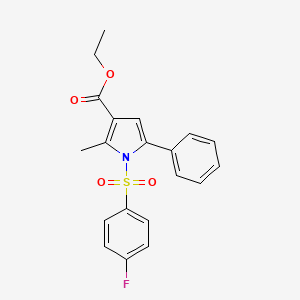 molecular formula C20H18FNO4S B6335039 1-(4-Fluoro-benzenesulfonyl)-2-methyl-5-phenyl-1H-pyrrole-3-carboxylic acid ethyl ester, 95% CAS No. 881673-38-7