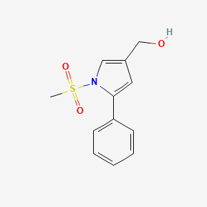 molecular formula C12H13NO3S B6335055 (1-Methanesulfonyl-5-phenyl-1H-pyrrol-3-yl)-methanol, 95% CAS No. 881673-34-3