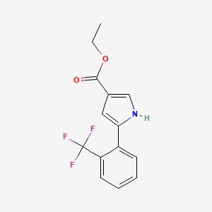 molecular formula C14H12F3NO2 B6335071 ethyl 5-[2-(trifluoromethyl)phenyl]-1H-pyrrole-3-carboxylate CAS No. 881673-54-7