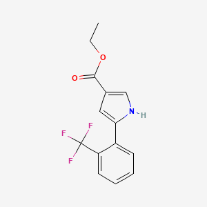 molecular formula C14H12F3NO2 B6335071 5-(2-Trifluoromethyl-phenyl)-1H-pyrrole-3-carboxylic acid ethyl ester, 95% CAS No. 881673-54-7