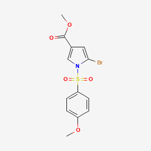 molecular formula C13H12BrNO5S B6335076 5-Bromo-1-(4-methoxy-benzenesulfonyl)-1H-pyrrole-3-carboxylic acid methyl ester, 95% CAS No. 881673-70-7