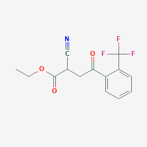 molecular formula C14H12F3NO3 B6335082 2-Cyano-4-oxo-4-(2-trifluoromethyl-phenyl)-butyric acid ethyl ester, 95% CAS No. 881673-53-6