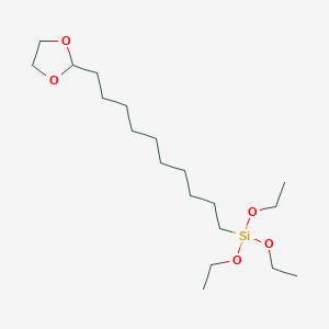 molecular formula C19H40O5Si B6335257 Triethoxysilylundecanal, ethylene glycol acetal CAS No. 866935-66-2