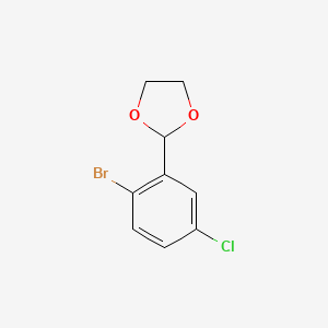 molecular formula C9H8BrClO2 B6335340 2-(2-Bromo-5-chlorophenyl)-1,3-dioxolane CAS No. 1187647-98-8