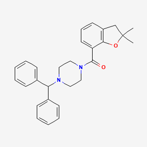 molecular formula C28H30N2O2 B6336102 (4-Benzhydryl-piperazin-1-yl)-(2,2-dimethyl-2,3-dihydro-benzofuran-7-yl)-methanone, 95% CAS No. 883228-08-8