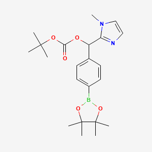 molecular formula C22H31BN2O5 B6336212 Carbonic acid tert-butyl ester (1-methyl-1H-imidazol-2-yl)-[4-(4,4,5,5-tetramethyl-[1,3,2]dioxaborolan-2-yl)-phenyl]-methyl ester CAS No. 2724208-11-9